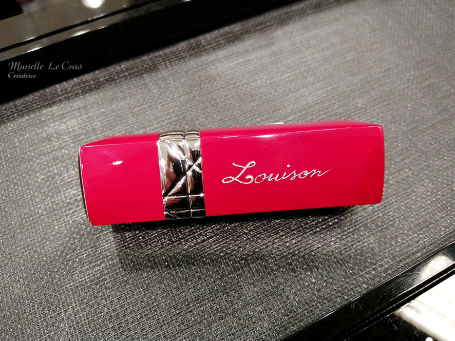 Tube de rouge à lèvres Dior, personnalisé avec un prénom gravé