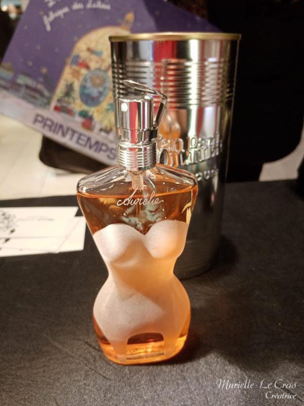 Flacon de parfum JP Gaultier, personnalisé avec un prénom gravé