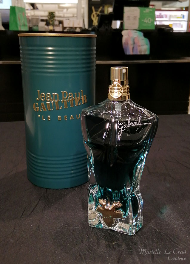 Flacon de parfum JP Gaultier, personnalisé avec un prénom gravé