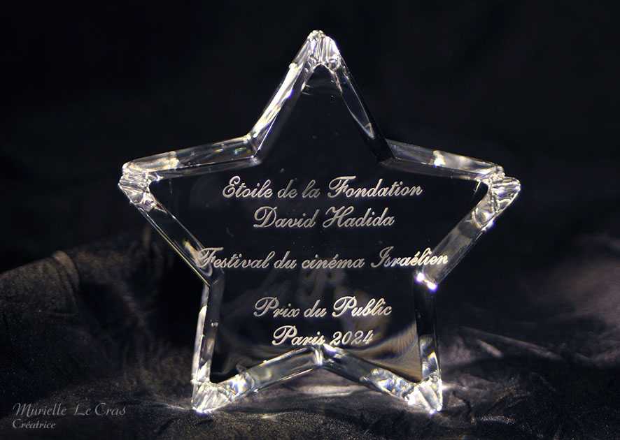 Étoile en cristal de Baccarat personnalisé pour un prix de la Fondation David Hadida pour le Festival du cinéma