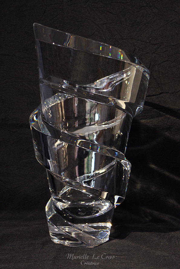 Vase en cristal de Baccarat personnalisé pour un trophée